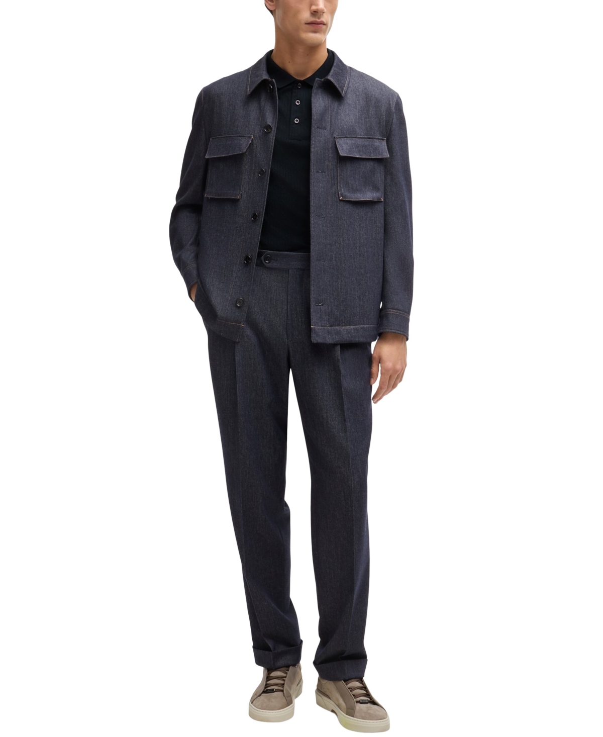 Boss by Hugo Boss Men's Quilted Cotton and Silk Regular-Fit Polo Shirt