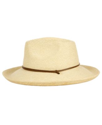 Straw Fedora Sun Hat with Chin Cord
