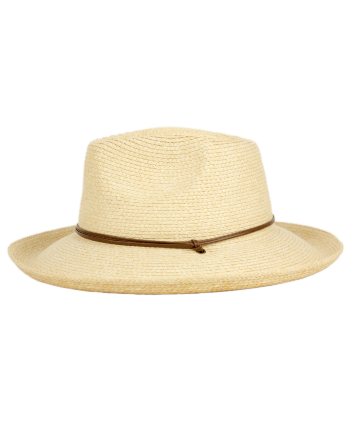 Angela & William Straw Fedora Sun Hat With Chin Cord In Natural