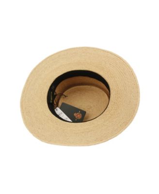 Wide Flat Brim Straw Pork Pie Hat