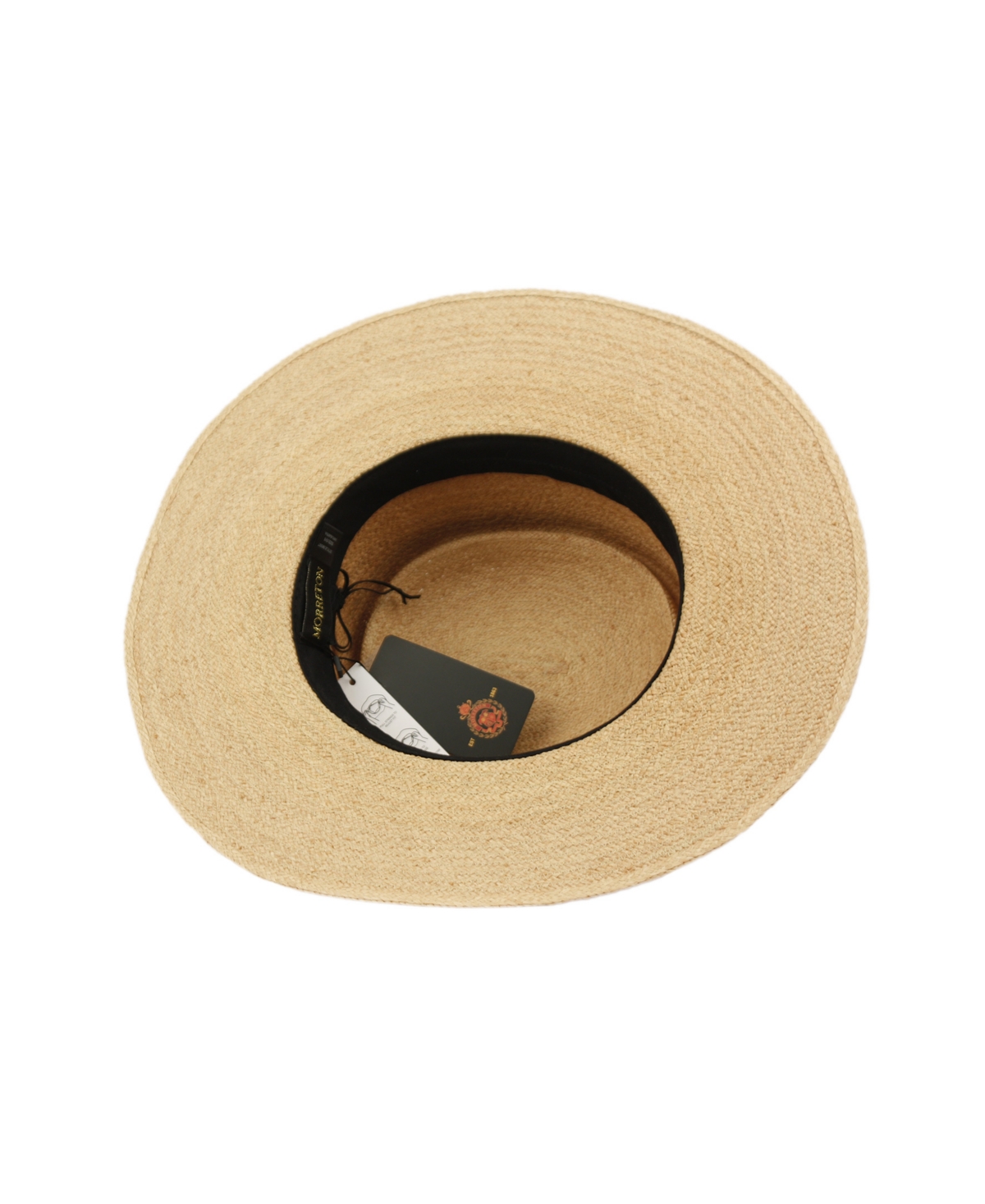 Angela & William Wide Flat Brim Straw Pork Pie Hat In Natural