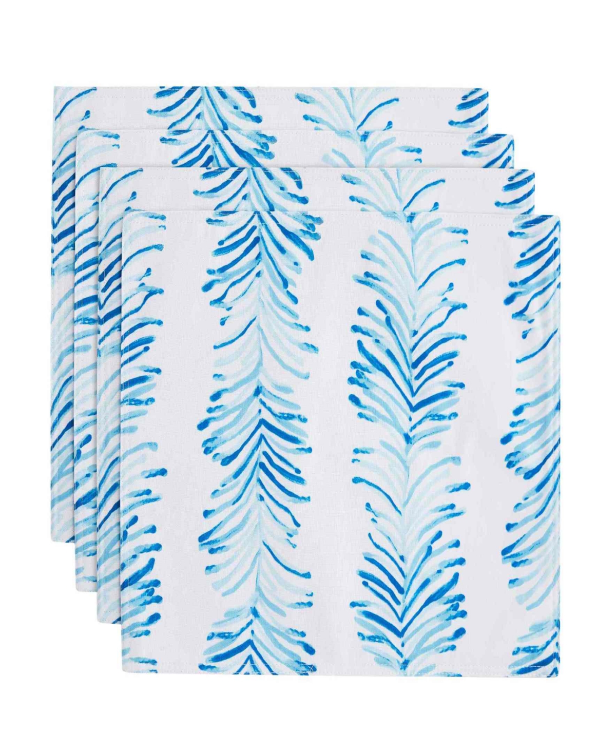 Avanti Seagrass Stripe Water-resistant Indoor And Outdoor Placemats, Set Of 4, 13" X 19" In Blue