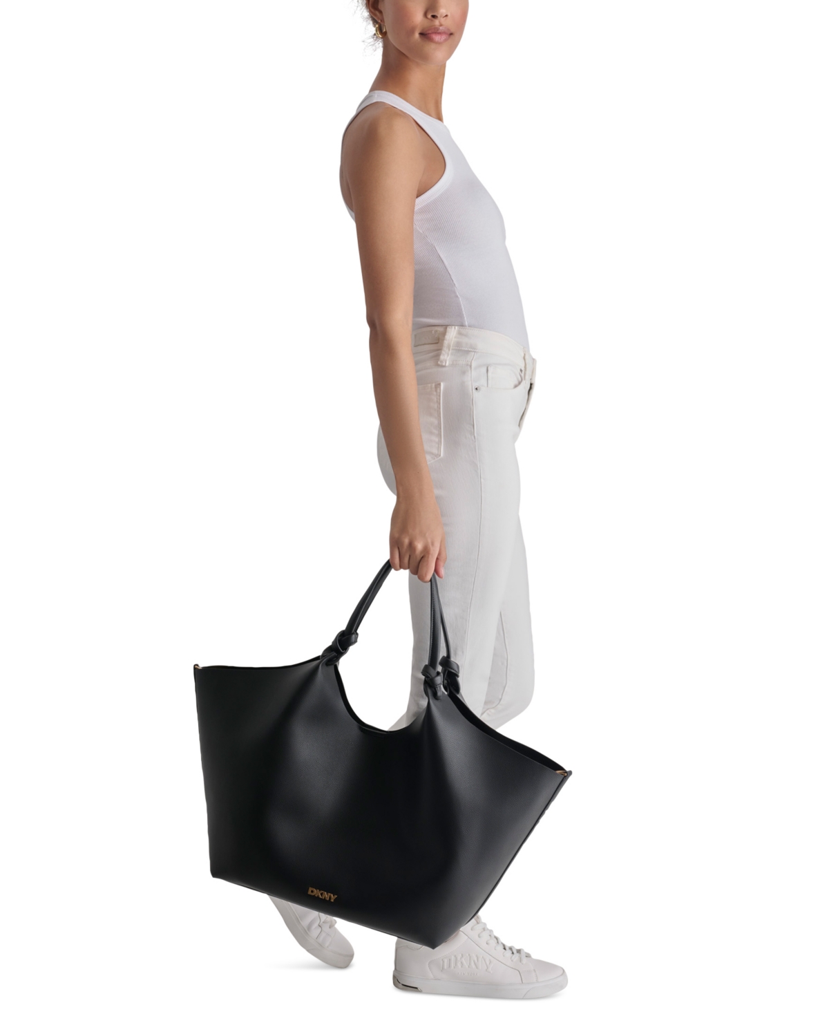 Dkny Paula Shopper Tote, Created For Macy's In Blk,gold