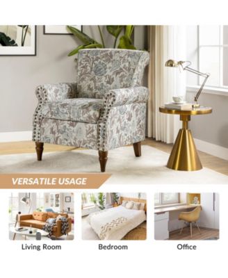 Avelina Wooden Armchair with Nailhead Trim