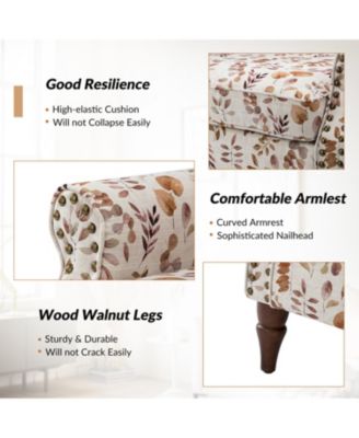 Avelina Wooden Armchair with Nailhead Trim