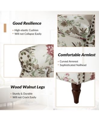 Avelina Wooden Armchair with Nailhead Trim