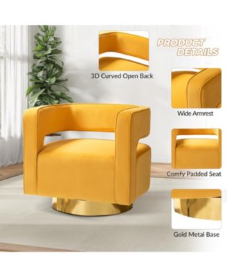 Carisa Contemporary Swivel 29.5" W Barrel Chair with Metal Base