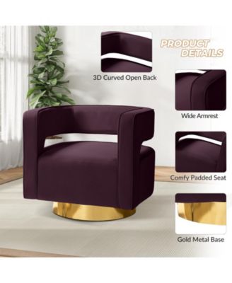 Carisa Contemporary Swivel 29.5" W Barrel Chair with Metal Base