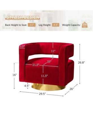 Carisa Contemporary Swivel 29.5" W Barrel Chair with Metal Base