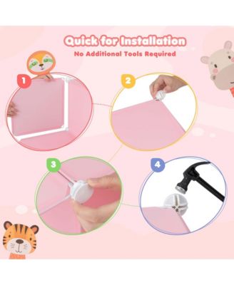 12-Cube Kids Wardrobe Baby Dresser Bedroom Armoire Clothes Hanging Closet with Door