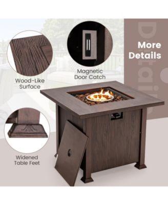 32'' Patio Square Fire Pit Table 50,000 BTU Propane Gas Table