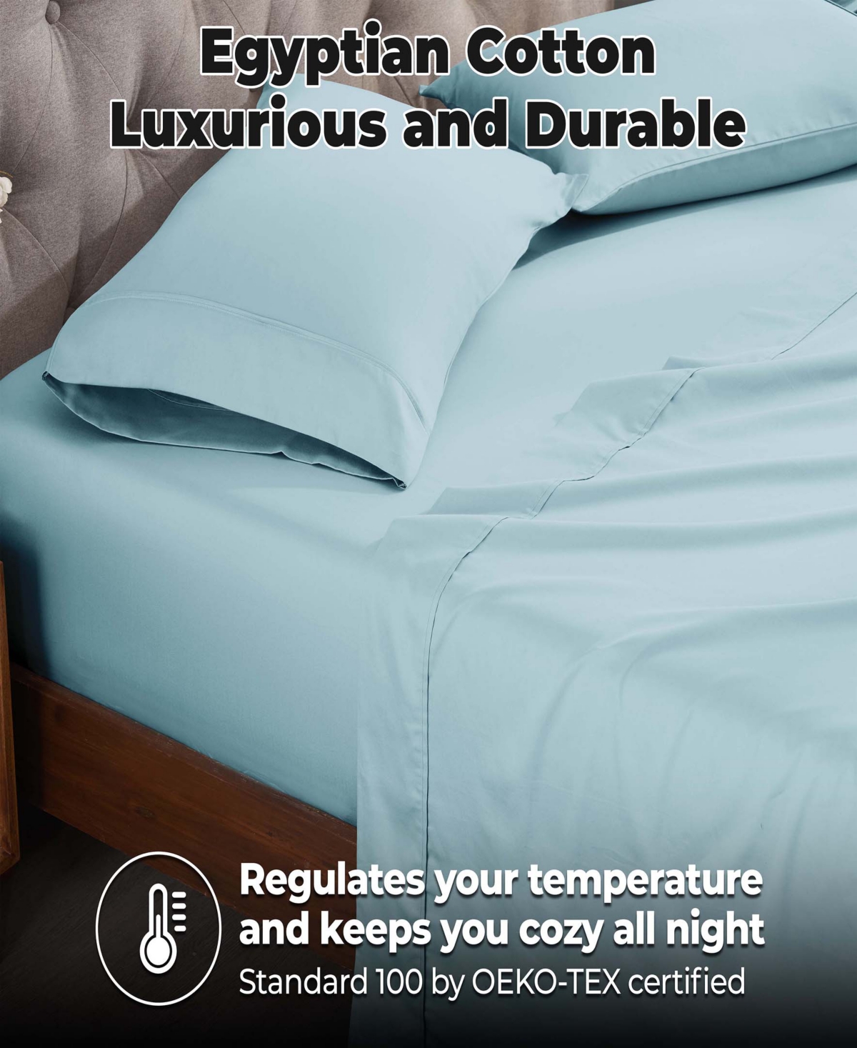 Superior Egyptian Cotton 400 Thread Count Solid Deep Pocket Sheet Set,
