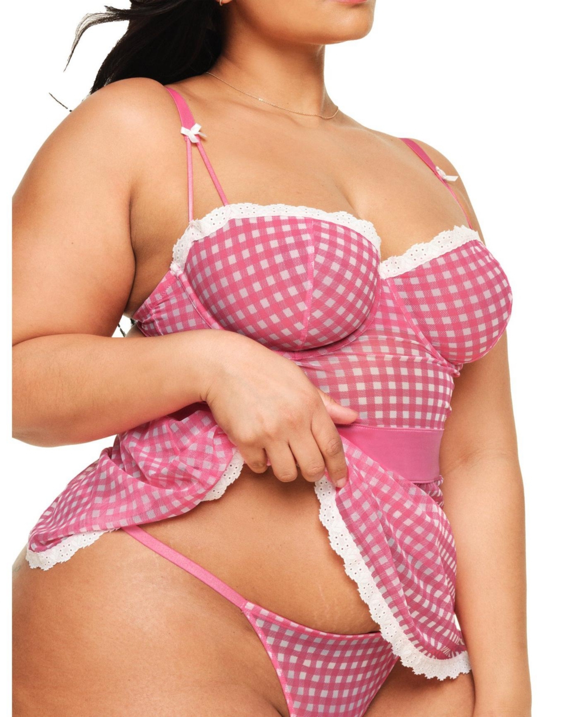 Adore Me Plus Size Lola Apron Babydoll & G-String Set Lingerie