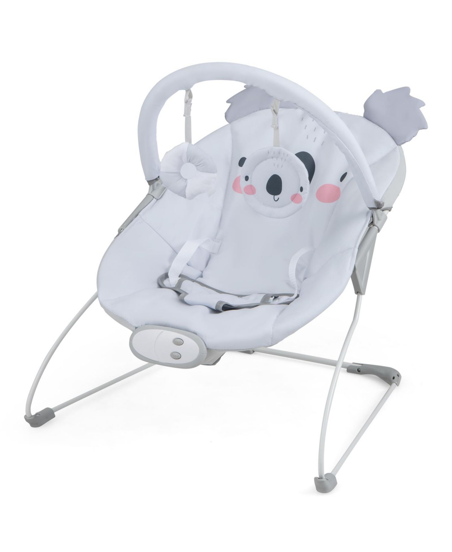 Boys Portable Bouncer Rocker Seat with Detachable Toy Bar-Grey