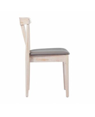 Charlize Set Of 2 Solid Wood Dining Chairs With Spindle Backrests And Vinyl Seats