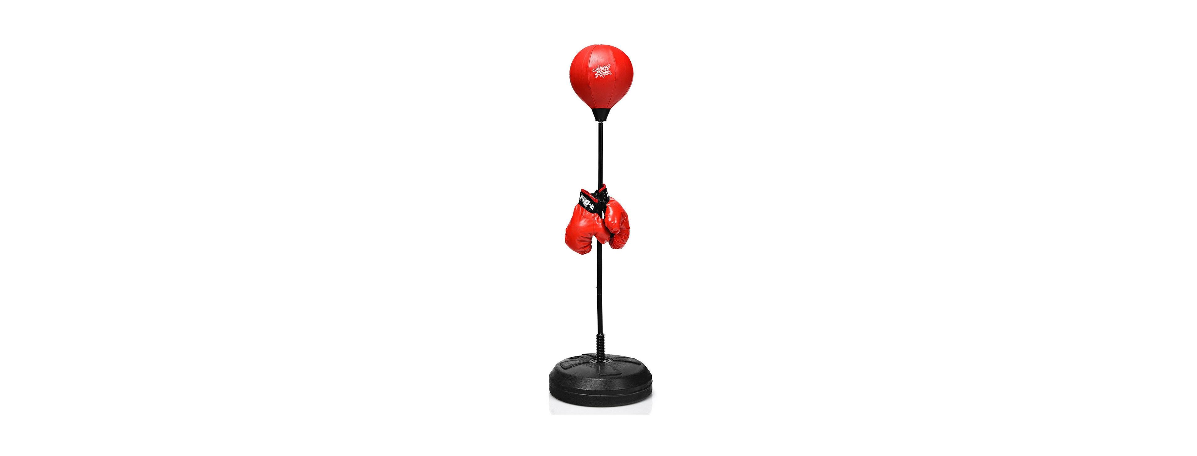 Slickblue Adjustable Height Punching Bag with Stand Plus Boxing Gloves for Both Adults and Kids