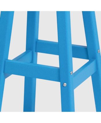 5-Piece HDPE Outdoor Patio Dining Bar Bistro Table Set with Counter High Stools