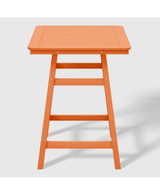 5 PC HDPE Outdoor Patio Dining Bar Table Set and Counter High Stools