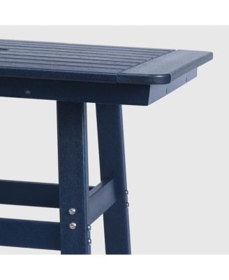 5 PC HDPE Outdoor Patio Dining Bar Table Set and Counter High Stools