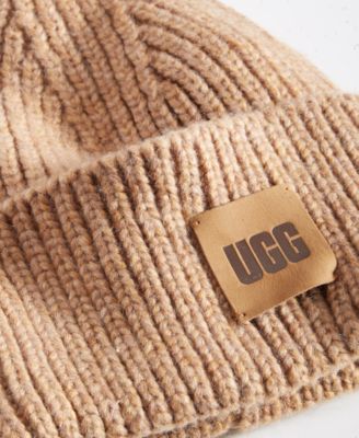 Women's Chunky Rib-Knit Logo-Patch Beanie