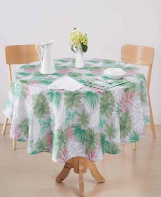 Cove Palm Water-Resistant Indoor and Outdoor Tablecloth, 70" Round