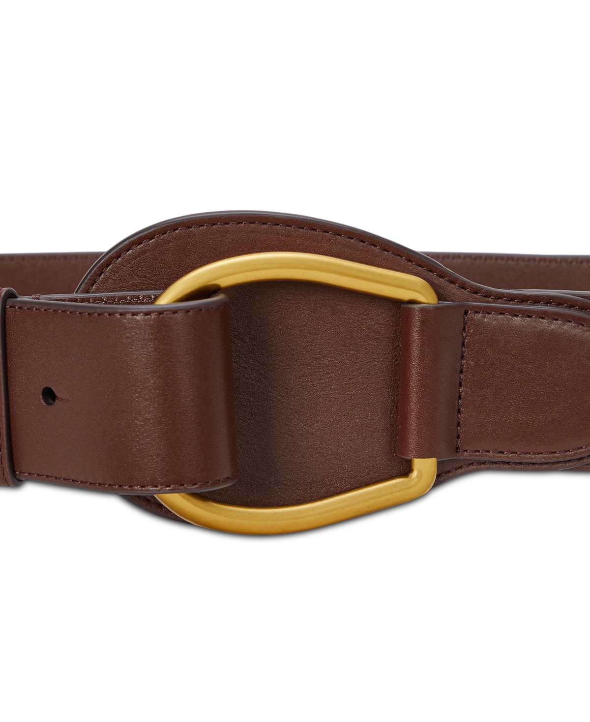 Lauren Ralph Lauren Women's D-Ring Wide Leather Belt