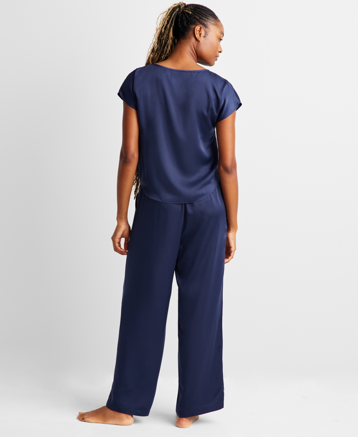 State of Day Women's 2-Pc. Crepe de Chine Short-Sleeve Pajama Set, Created for Macy's