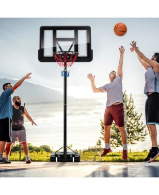 4.25-10 Feet Adjustable Basketball Hoop System with 44 Inch Backboard-A