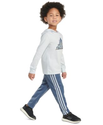 Little & Toddler Boys Graphic Hooded T-Shirt & Pants, 2 Piece Set
