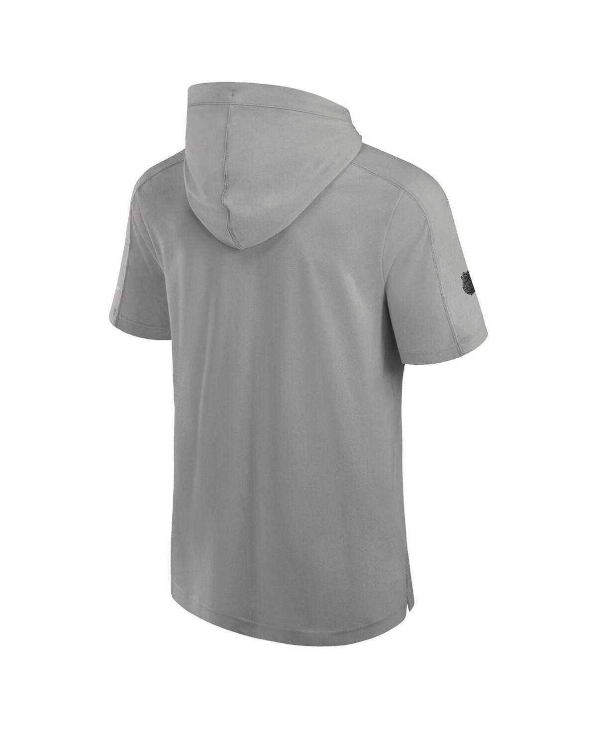 Fanatics Men'sFlorida Panthers 2024 Stanley Cup Final Authentic Pro Fleece Short Sleeve Pullover Hoodie - Gray