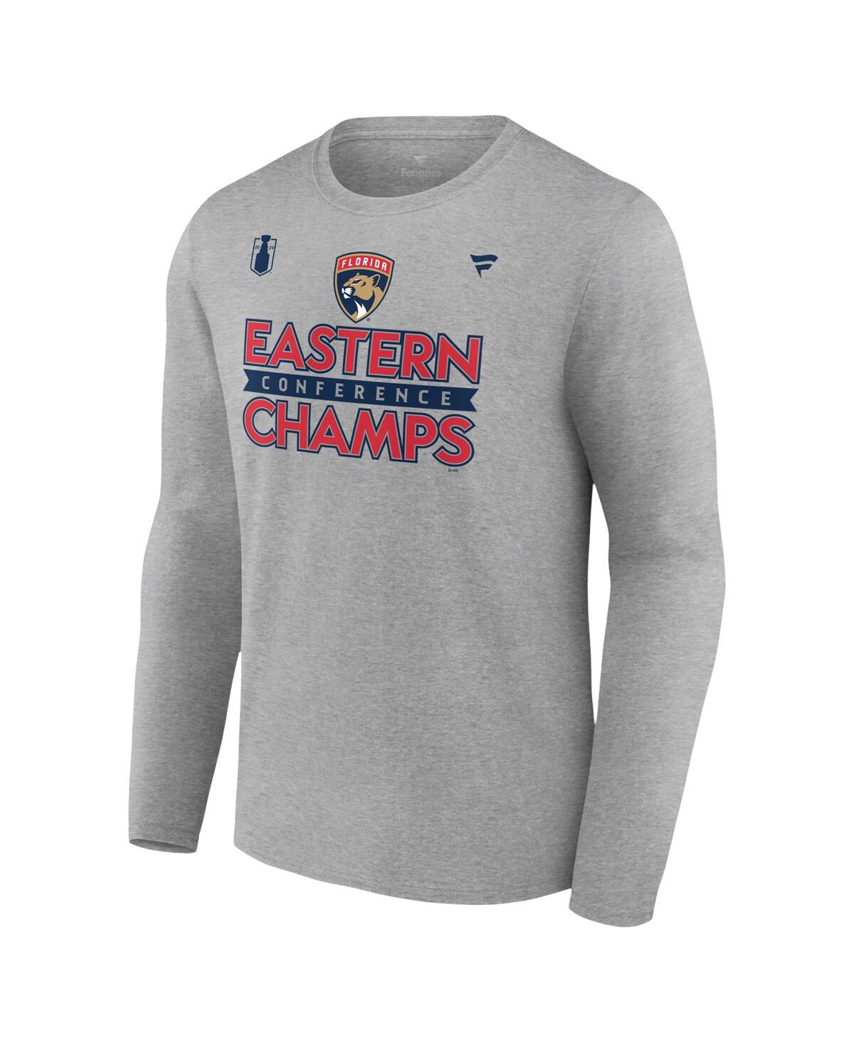 Fanatics Men'sFlorida Panthers 2024 Eastern Conference Champions Locker Room Long Sleeve T-Shirt - Steel