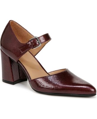 Women's Pixie Mary Jane Pointed Toe Block Heel Pumps