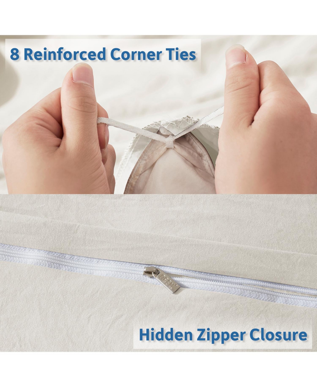 Clara Clark Super Soft Prewashed 2 Piece Duvet Cover Set - Zipper Closure (comforter not included)