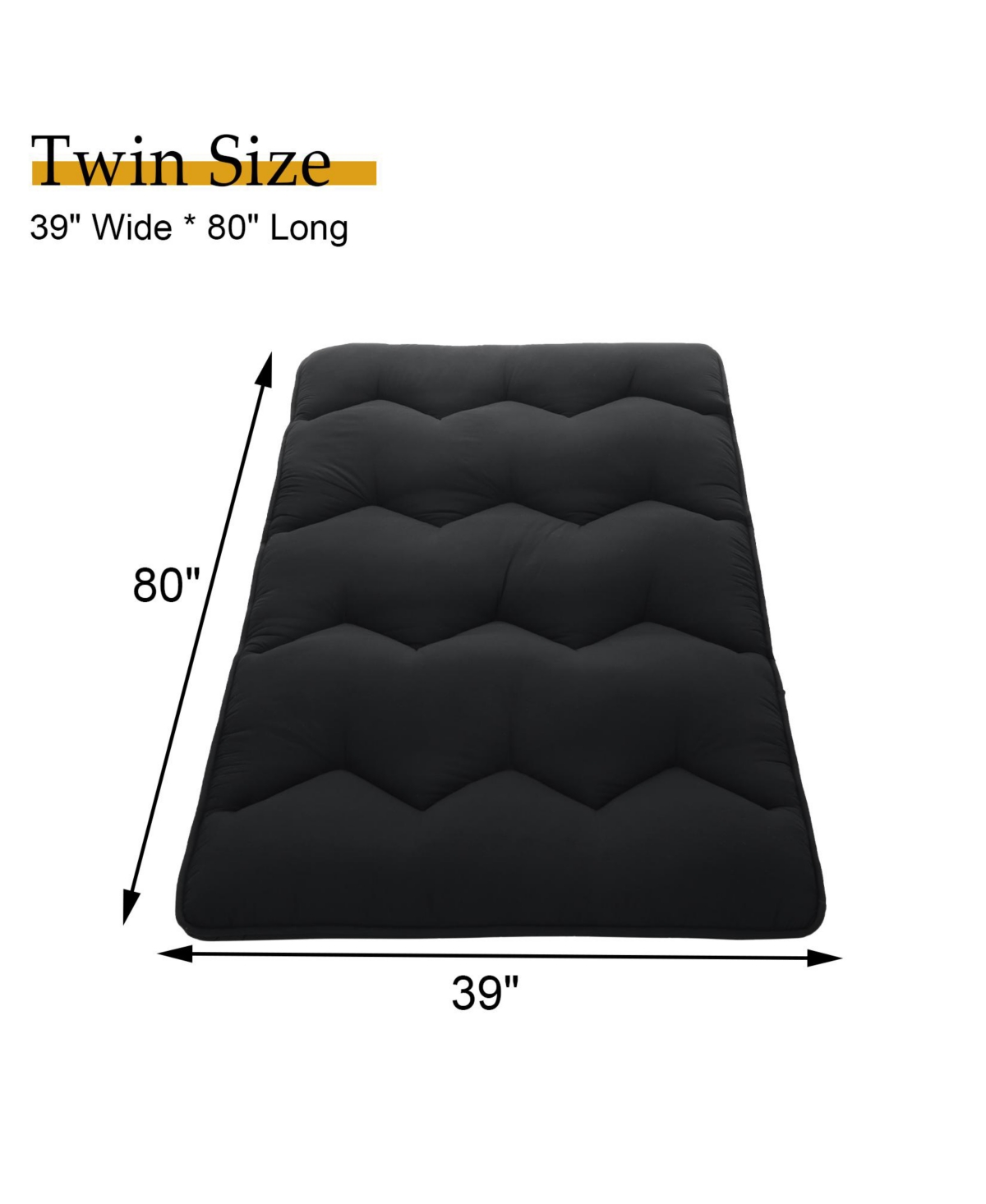 Caromio Futon Mattress Twin Size, Floor Pad Portable Dorm Sleeping Pad, 39"x 80"