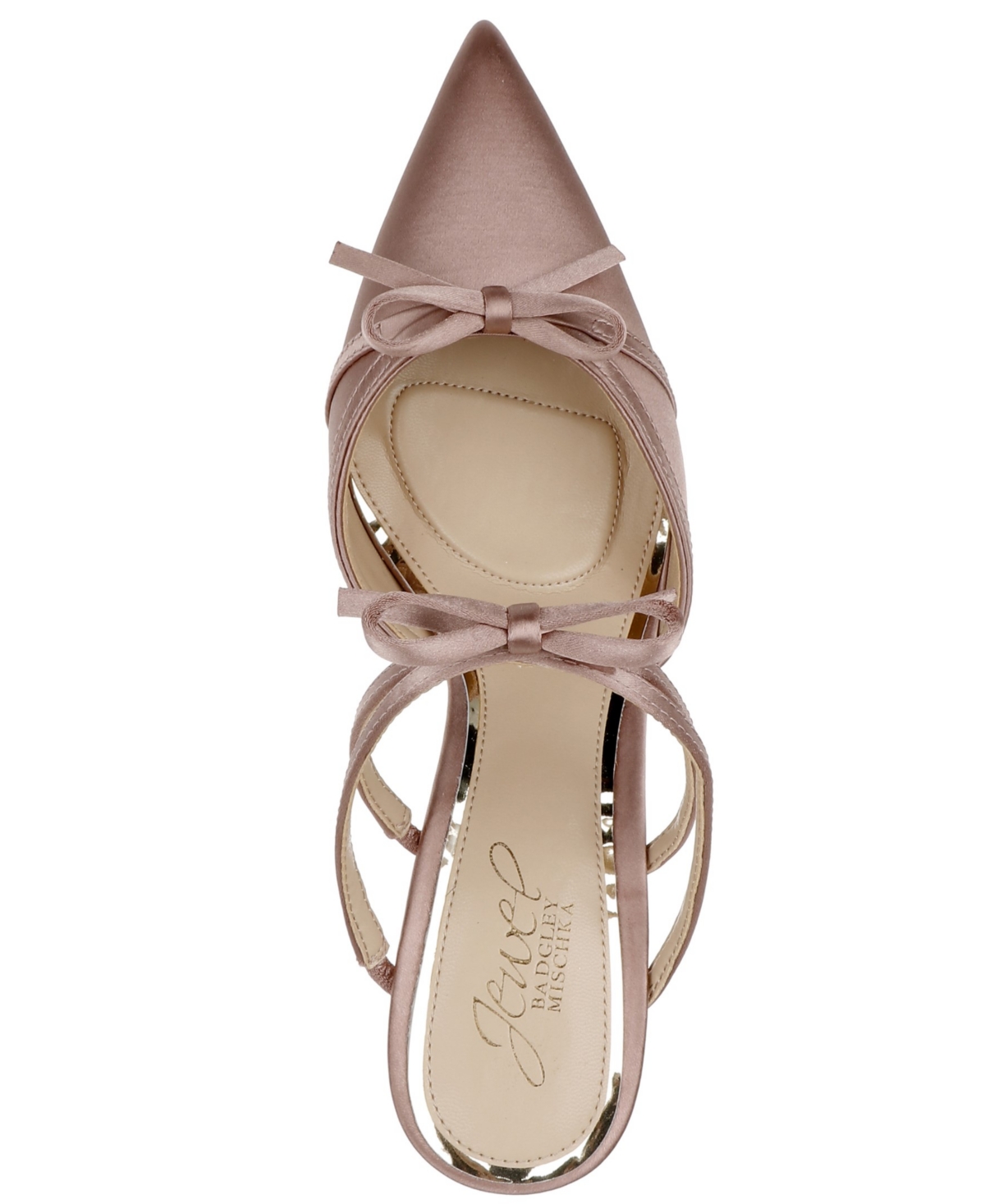 Jewel Badgley Mischka Klarise Pointed Toe Mule In Blush Satin