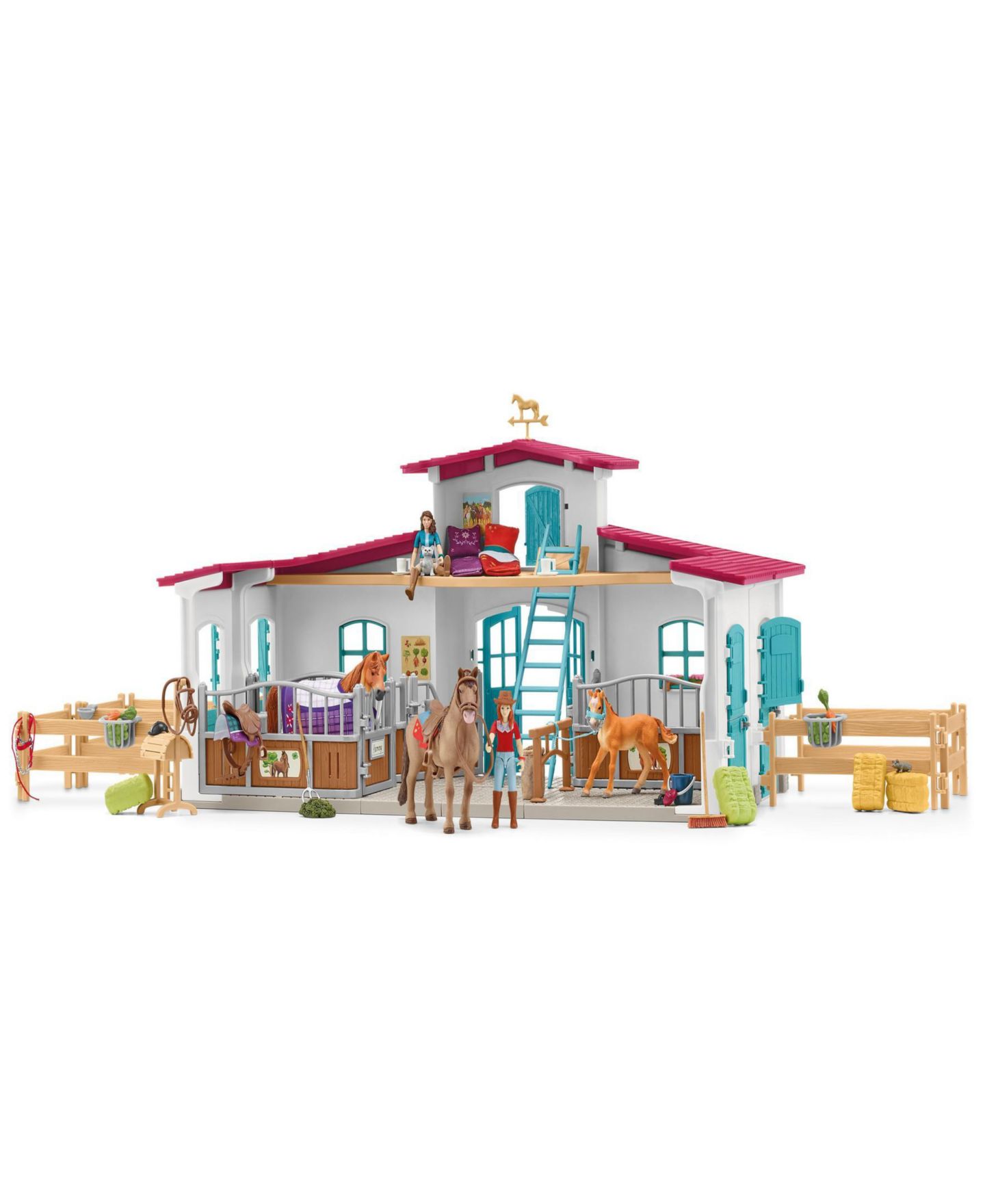Детский игровой набор Schleich Horse Club Lakeside Riding Center Modular Design 56-Piece Playset, Ages 5+ — фото 1