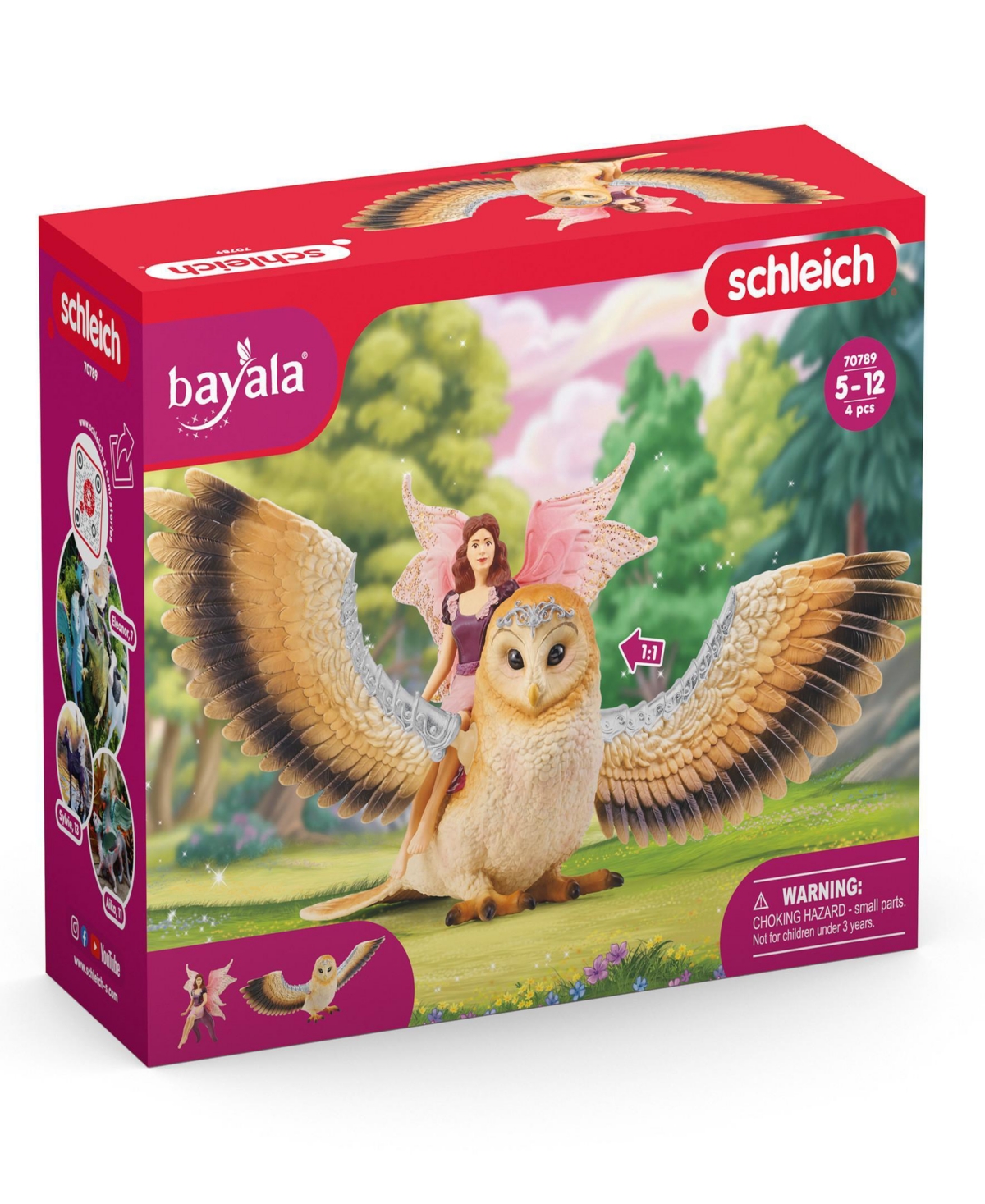 Schleich Bayala Fairy In Flight On Glam-owl Playset In Multi