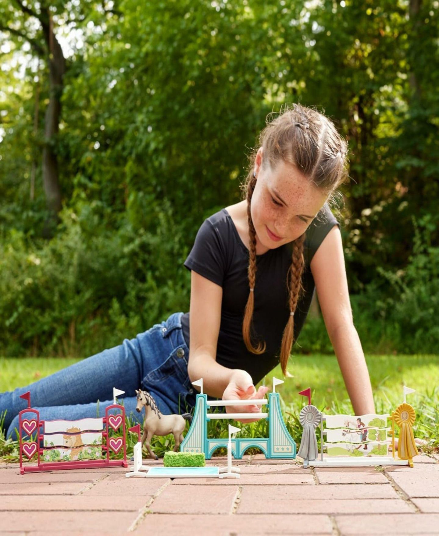 Детский игровой набор Schleich Horse Club Obstacle Course Accessories Playset — фото 4