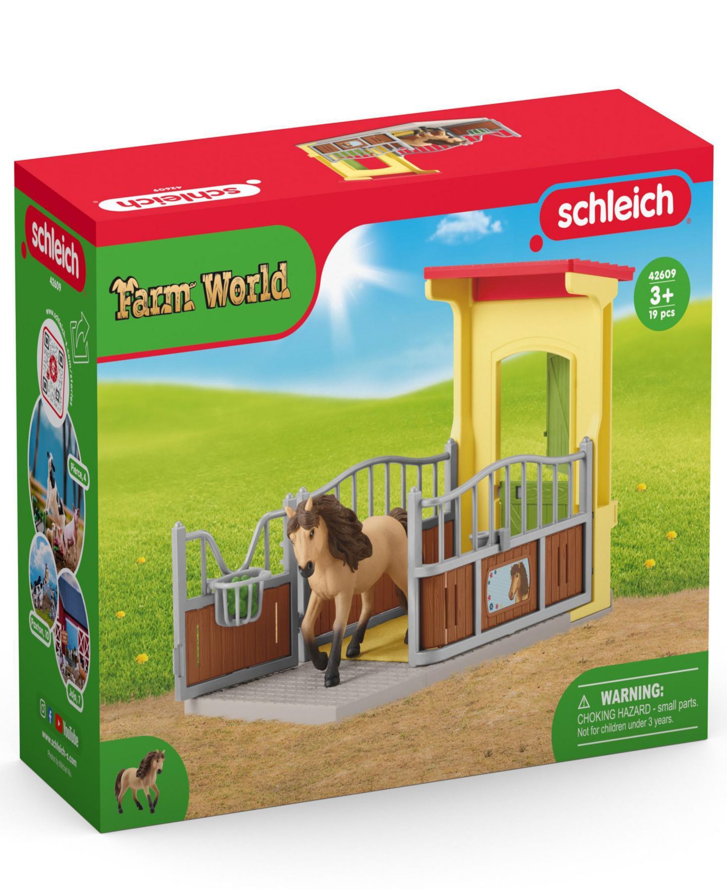 Детский игровой набор Schleich Farm World Iceland Pony Stallion Modular 19-Piece Playset, Ages 3+ — фото 2
