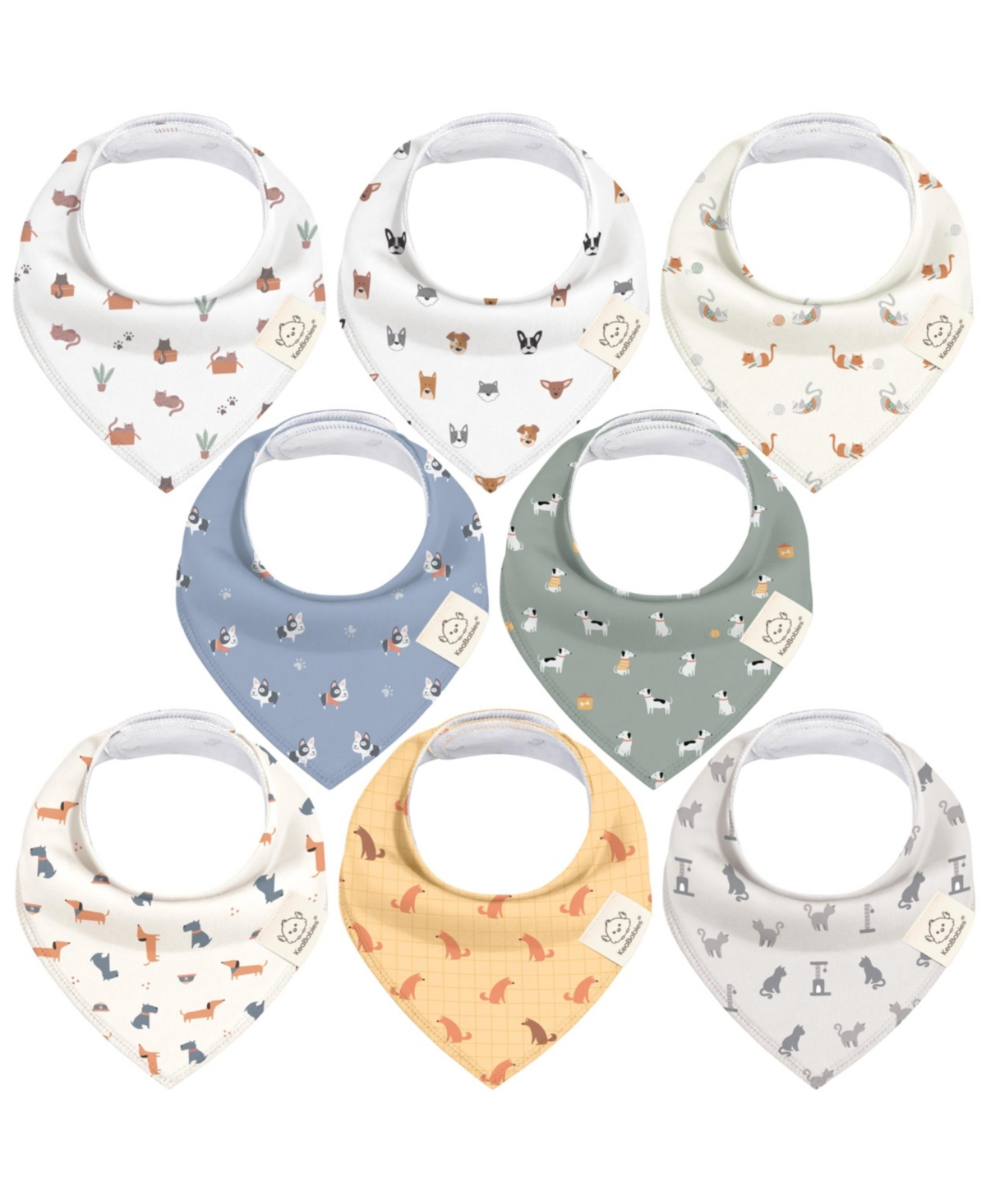 KeaBabies 8pk Baby Bandana Bibs, Baby Drool Bibs for Baby Girl, Boy, Baby Bibs for Infant, Newborn - Pets  paws