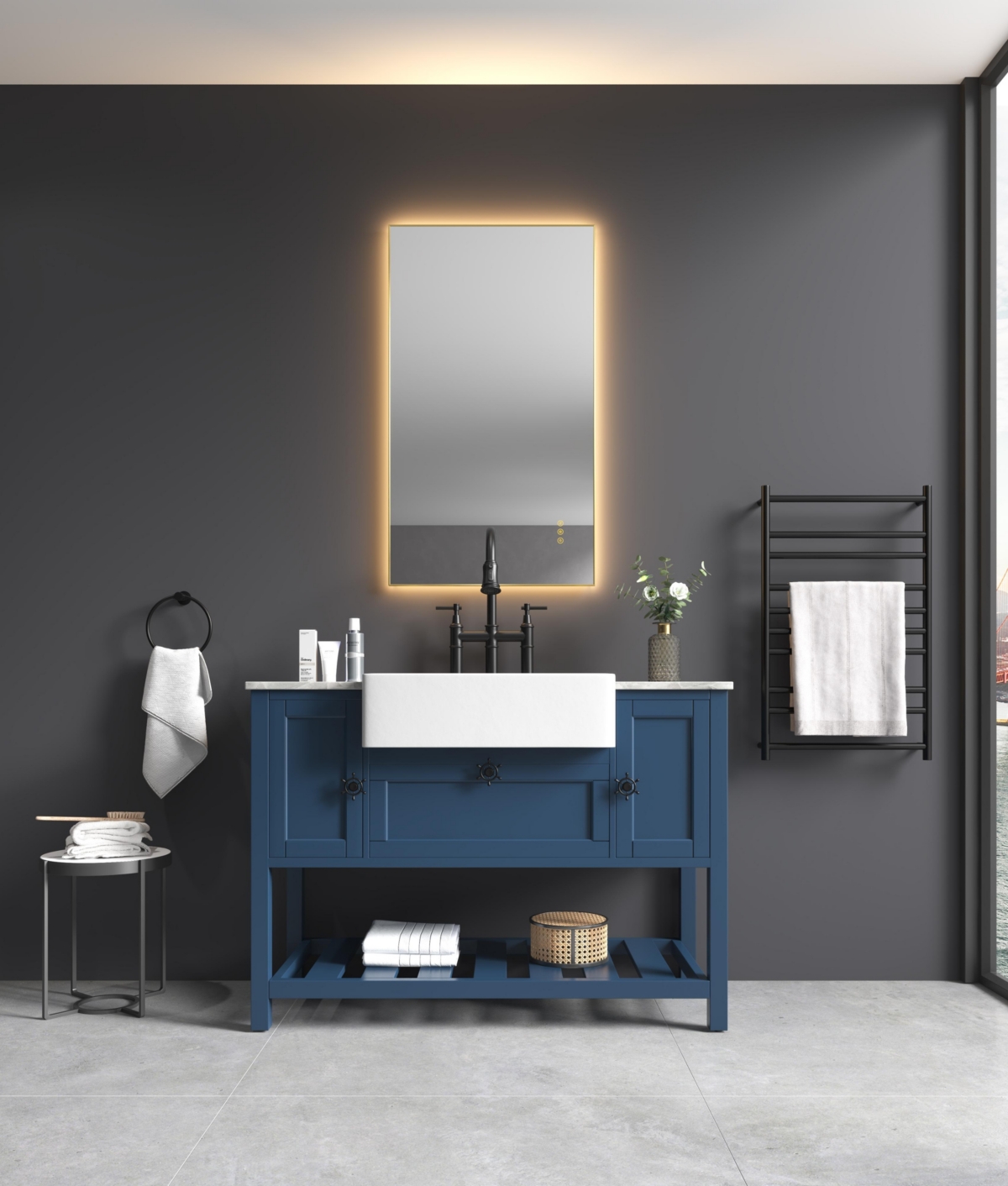 Streamdale Furniture 40x24 Led Lighted Bathroom Wall Mounted Mirror With High Lumen+Anti-Fog Separately Control