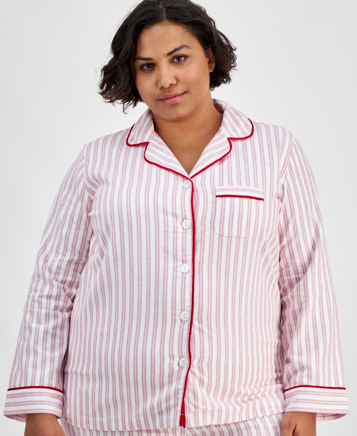 Charter Club Plus Size 2-Pc. Cotton Flannel Pajamas Set, Created for Macy's