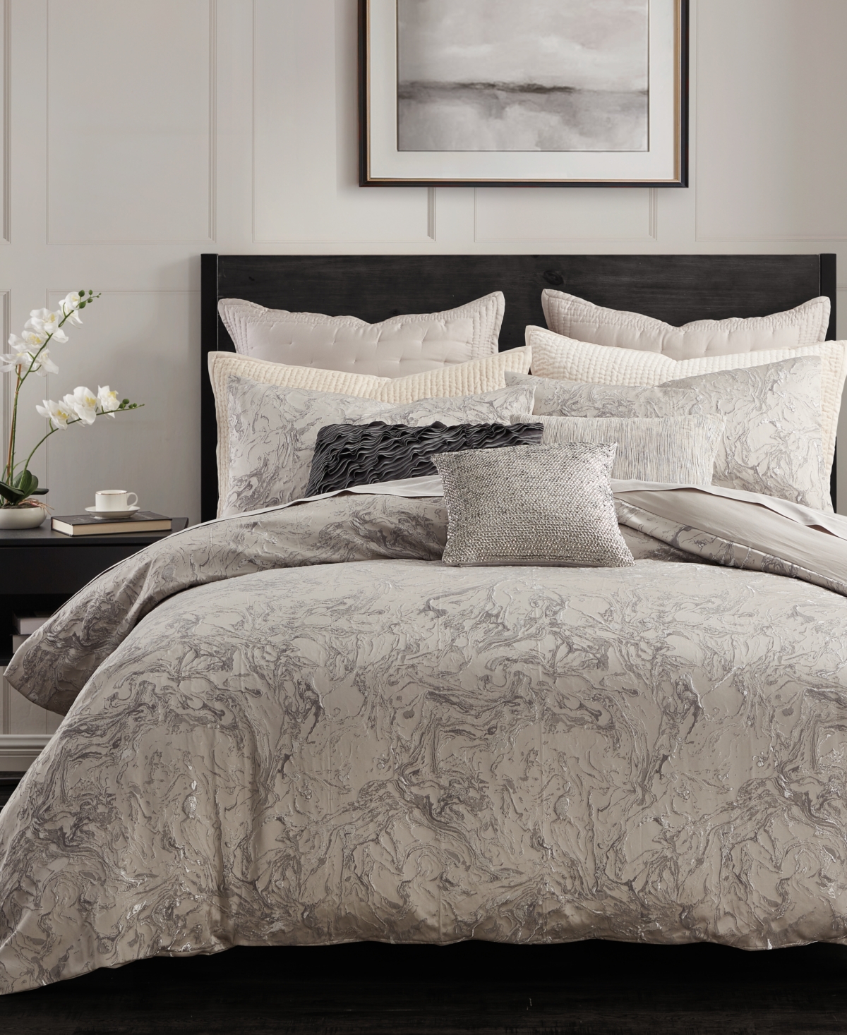 DONNA KARAN LIQUID MARBLE DUVET COVER, FULL/QUEEN 