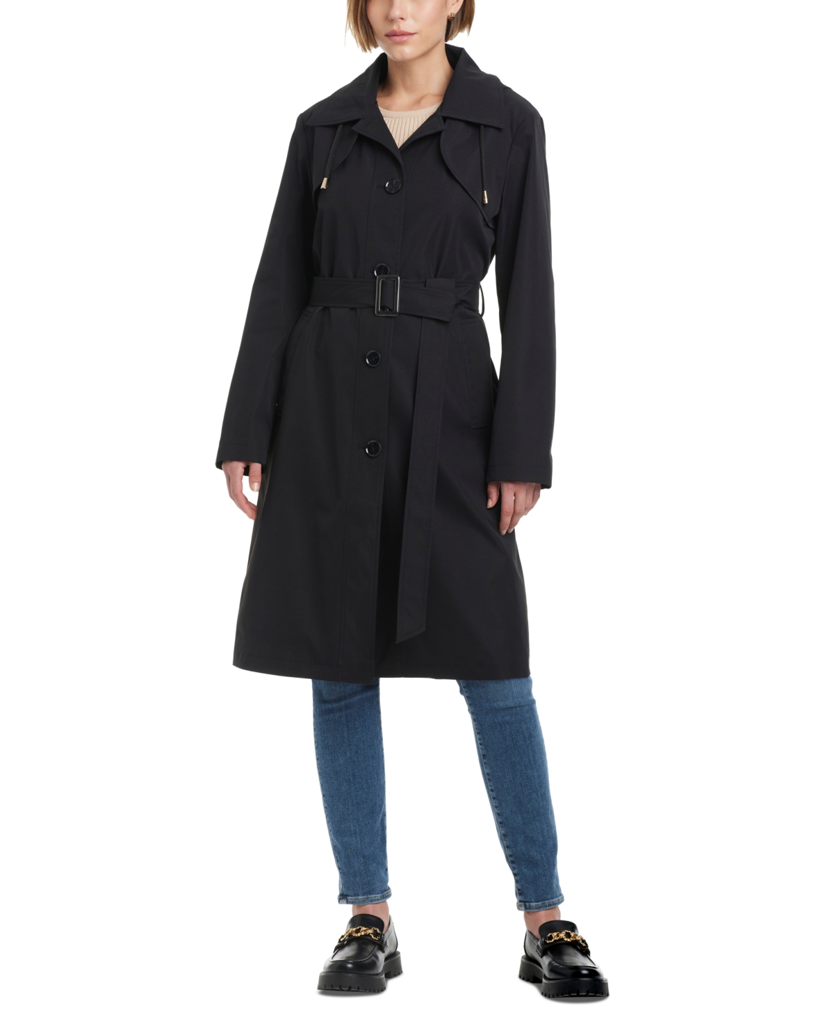 Kate Spade New York Women's Hooded Bibbed Raincoat