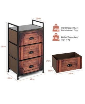 Industrial 3-Layers Fabric Dresser with Fabric Drawers and Steel Frame