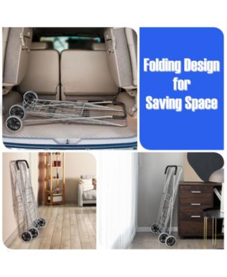 Portable Folding Shopping Cart Utility for Grocery Laundry