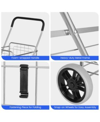Portable Folding Shopping Cart Utility for Grocery Laundry