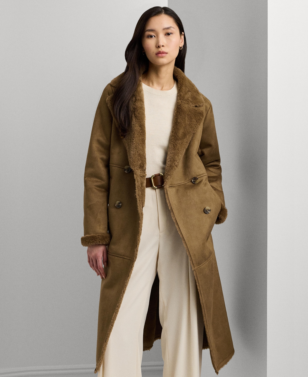 Lauren Ralph Lauren Women's Faux-Shearling Coat