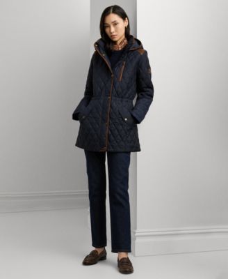 Women's Hooded Anorak Quilted Coat, P/XS-XXL
