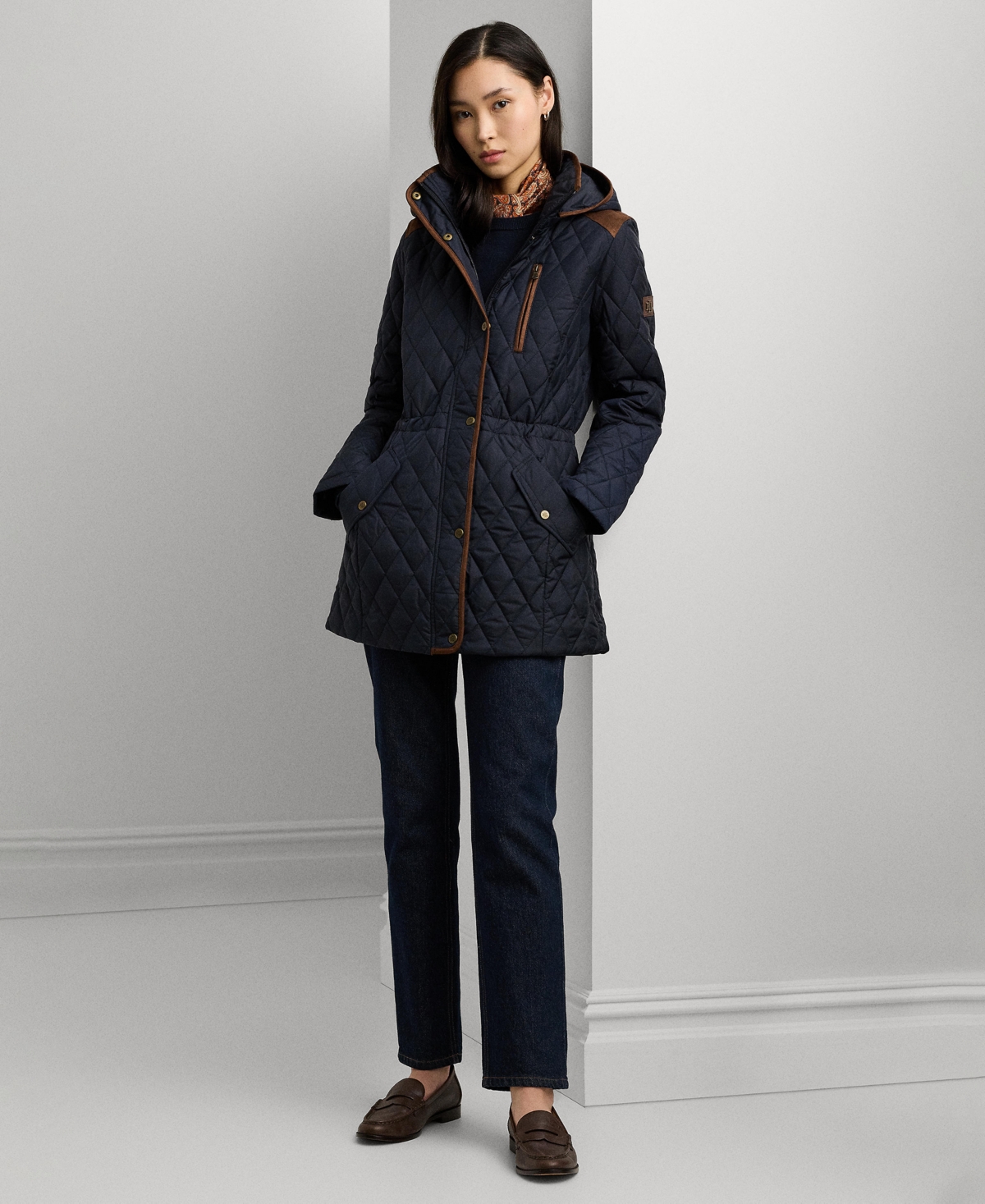 Lauren Ralph Lauren Petite Hooded Quilted Anorak Coat Dk Navy Smart Closet